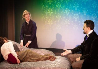Jessie Sherman (Ada), Denise Nicholson (Lady Byron) and Gregory Crafts (Lord Lovelace) in Ada and the Engine by Lauren Gunderson, produced by Theatre Unleashed at studios/stage