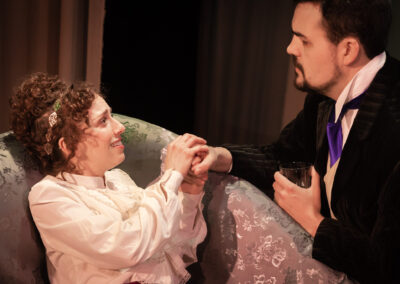 Jessie Sherman (Ada) and Gregory Crafts (Lord Lovelace) in Ada and the Engine by Lauren Gunderson, produced by Theatre Unleashed at studios/stage