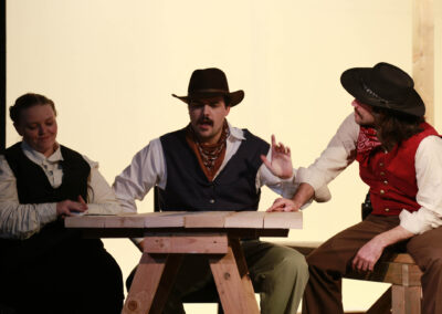 Gregory Crafts as Seaborn Barnes and Brett Colbeth as Sam Bass in "Round Rock" by Aaron Kozak at Theatre Unleashed