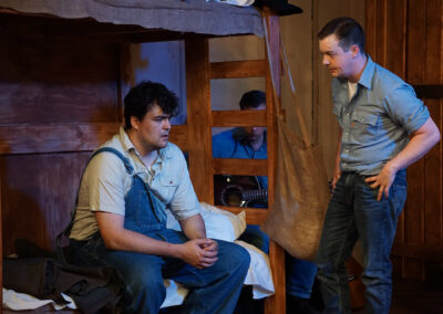 Gregory Crafts and Spencer Cantrell as Lennie and George in John Steinbeck's "Of Mice and Men" at Theatre Unleashed