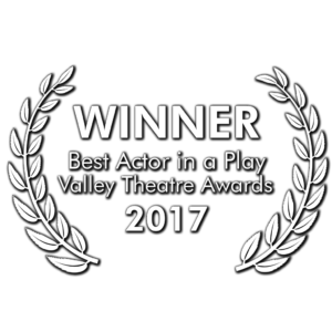 Gregory Crafts, Winner - Best Actor in a Play at the 2017 Valley Theatre League Awards for his portrayal of Lennie Small in "Of Mice and Men" at Theatre Unleashed, directed by Aaron Lyons